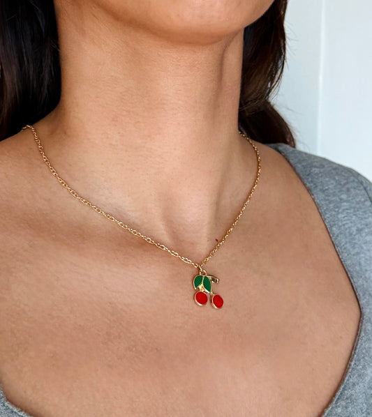 Hanging Cherry Necklace