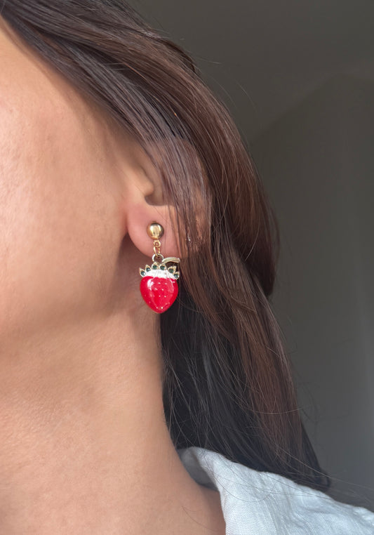Strawberry Golden Earrings