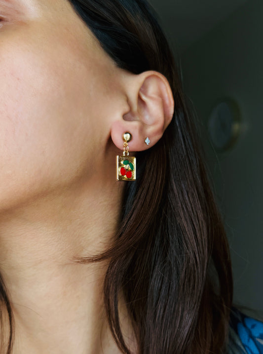 Cherry Gold Plate Earrings