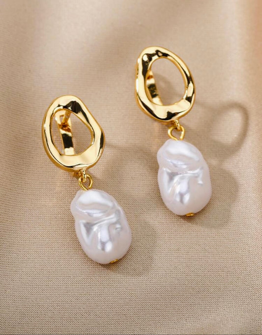 Gold & Pearl Earrings