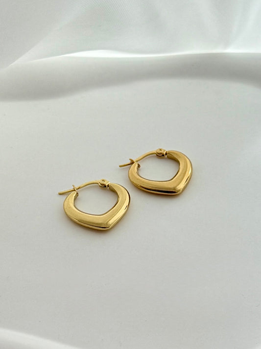 Heart Gold Hoop Earrings