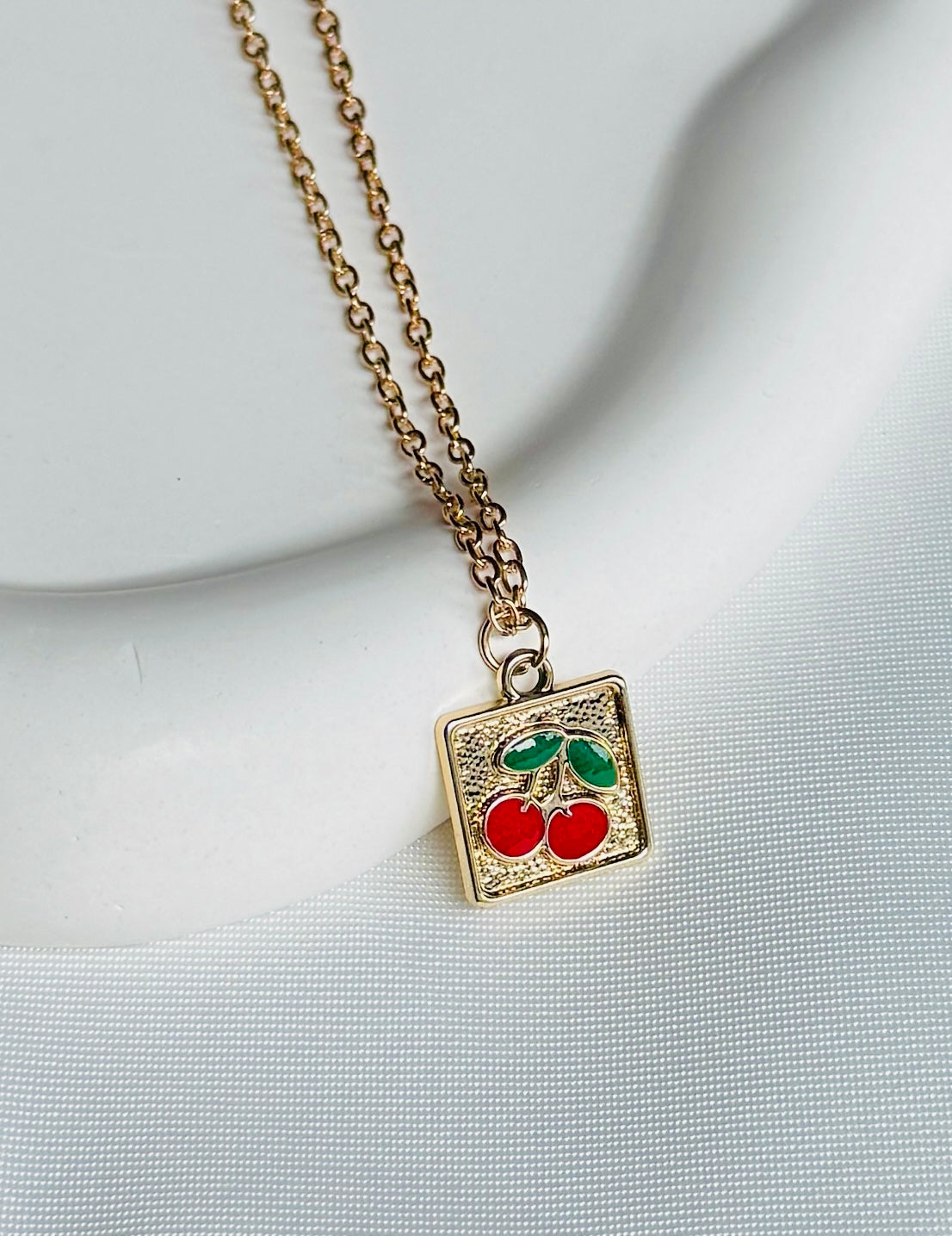 Cherry Gold Plate Necklace